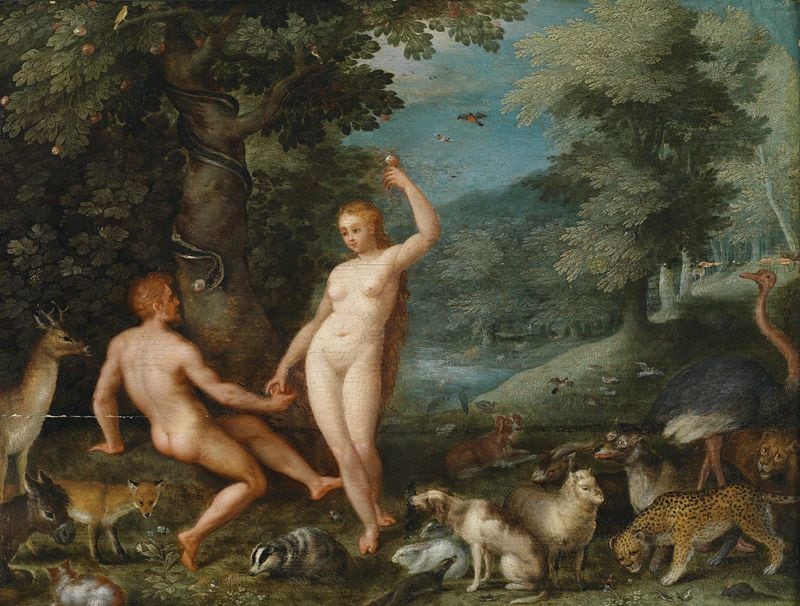 Adán y Eva, antes de ser expulsados del paraíso