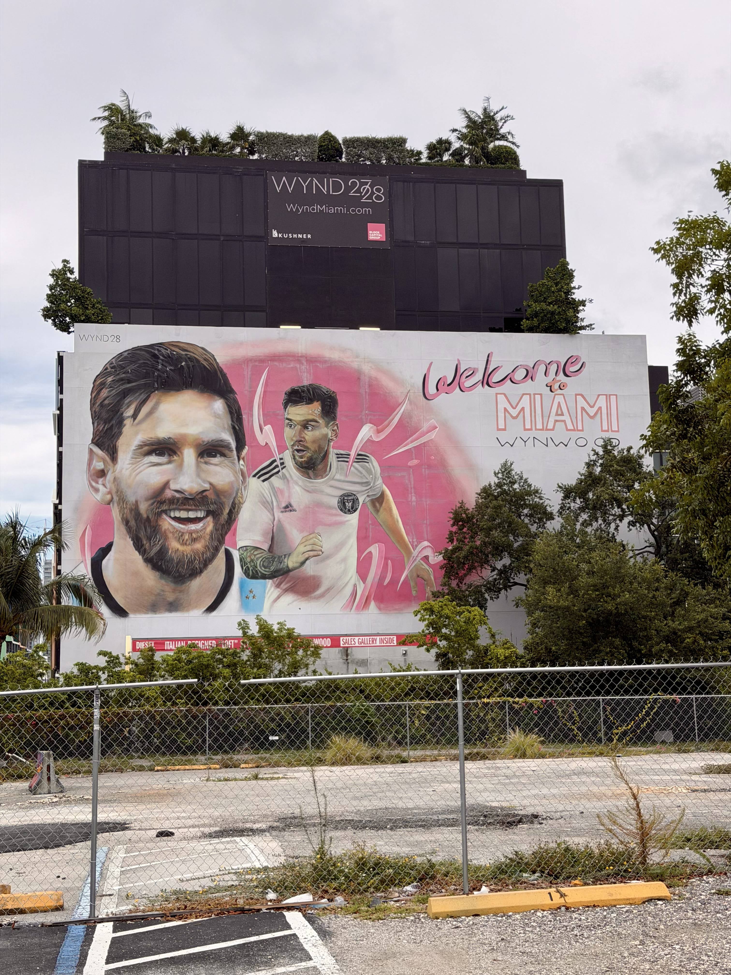 El mural de Messi en el barrio de Wynwood