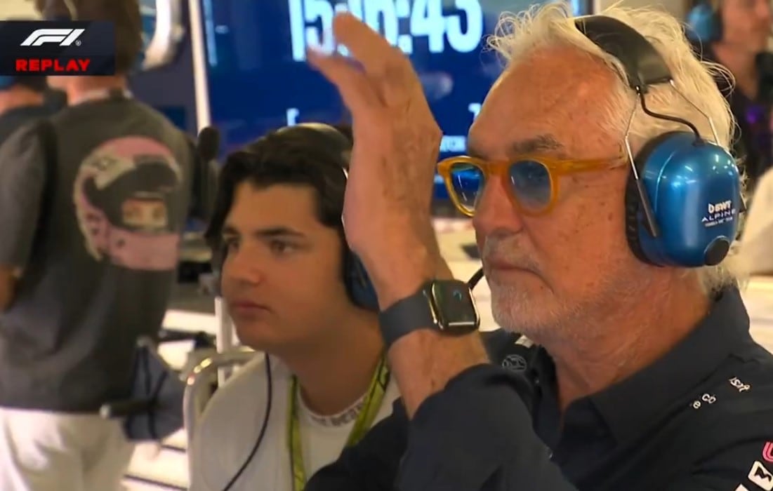 La reacción de Flavio Briatore después de la mala maniobra de Colapinto en la clasificación del GP de México