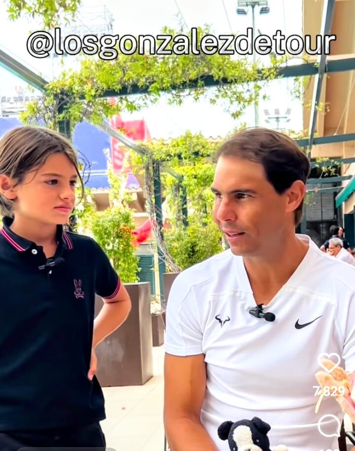 Matías González, el otro entrevistador, con Rafa Nadal