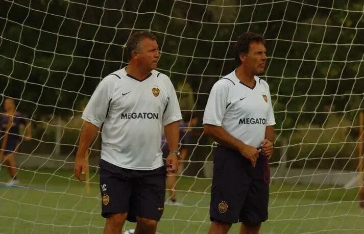 Hugo Gottardi junto a Russo en Boca, en el año 2007, cuando consiguieron la última Copa Libertadores del xeneize.