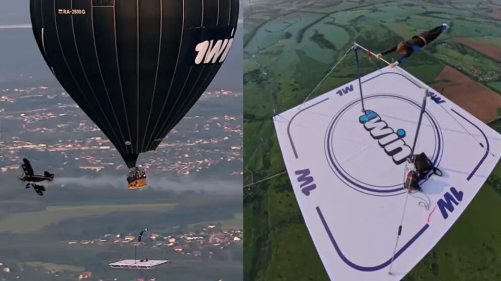 La vista aérea del récord Guinness que rompió el deportista ruso