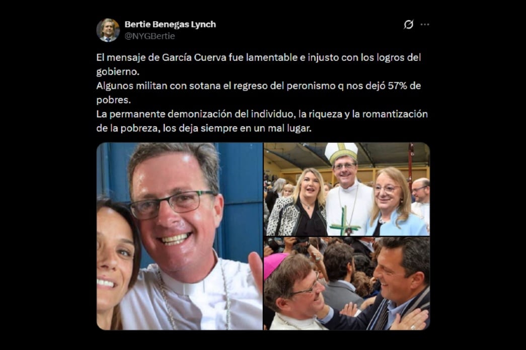 El posteo de Bertie Benegas Lynch contra Jorge García Cuerva