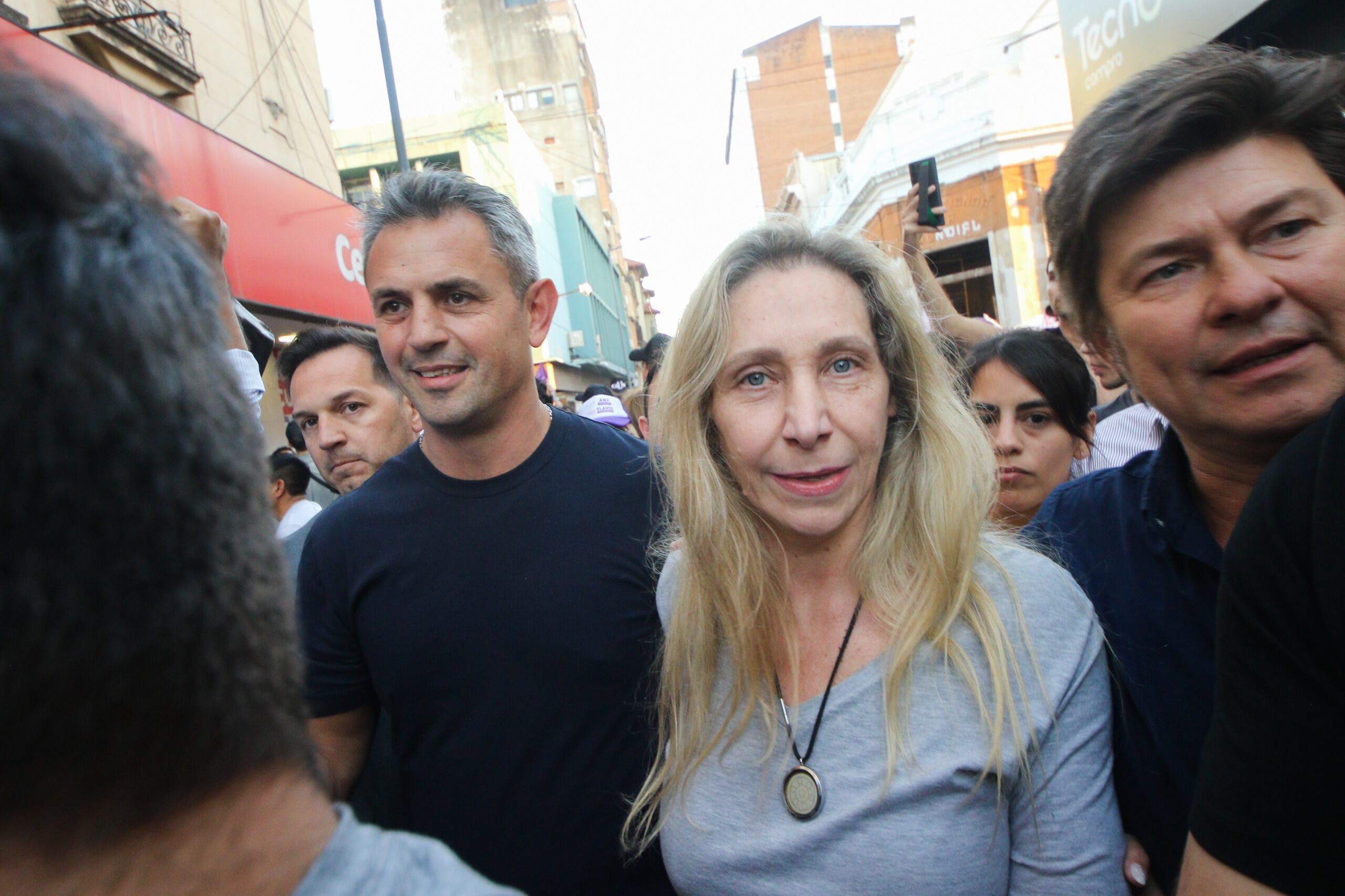 Karina Milei, durante su reciente recorrida por Corrientes, junto a Martín Menem