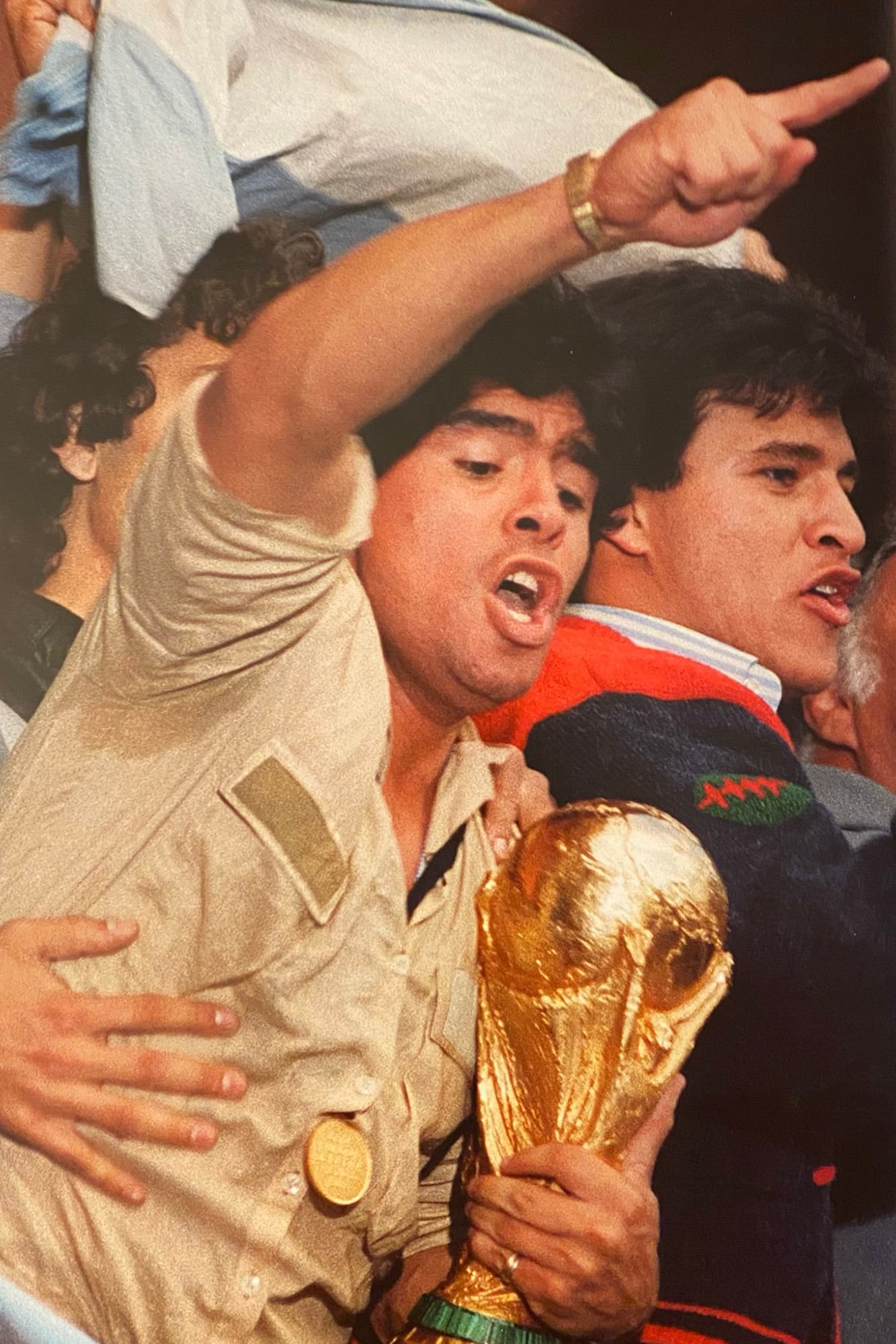 Junto a Diego, en el balcón de la Casa Rosada, a la vuelta de México '86;