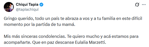 El mensaje de Tapia para Scaloni tras la muerte de su mamá