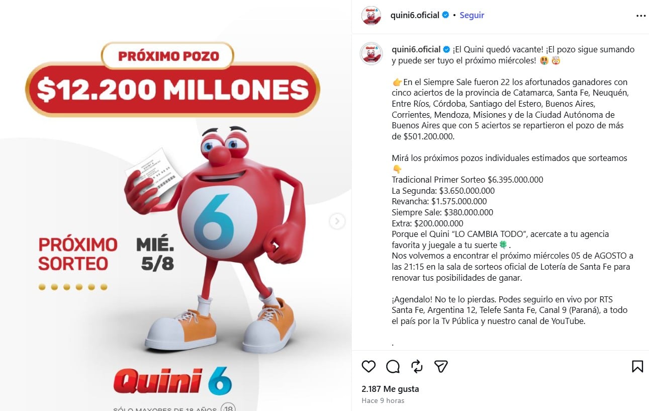 Los ganadores del Quini 6