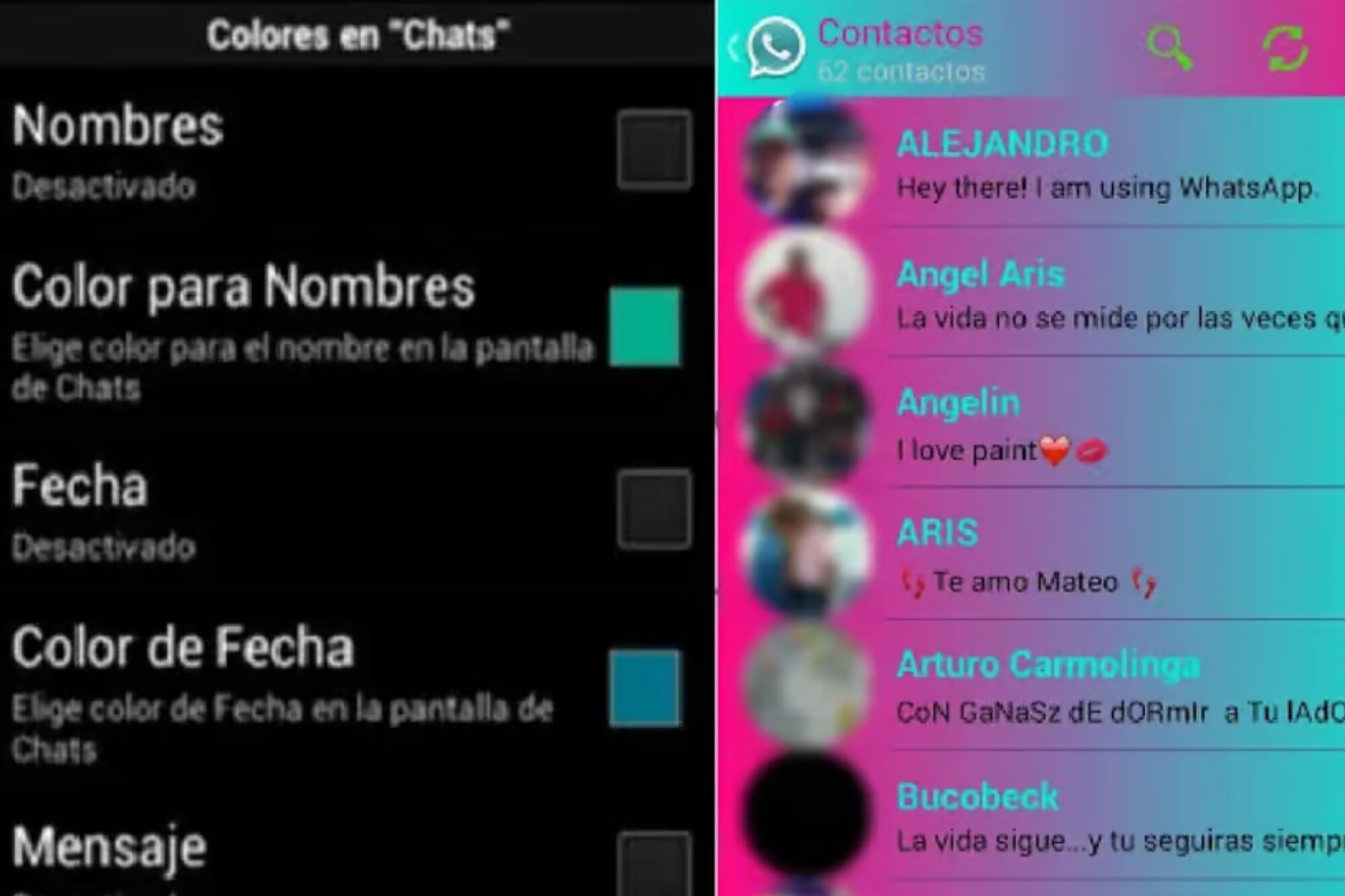 Así es el chat de WhatsApp Plus y se puede diseñar a gusto de cada usuario