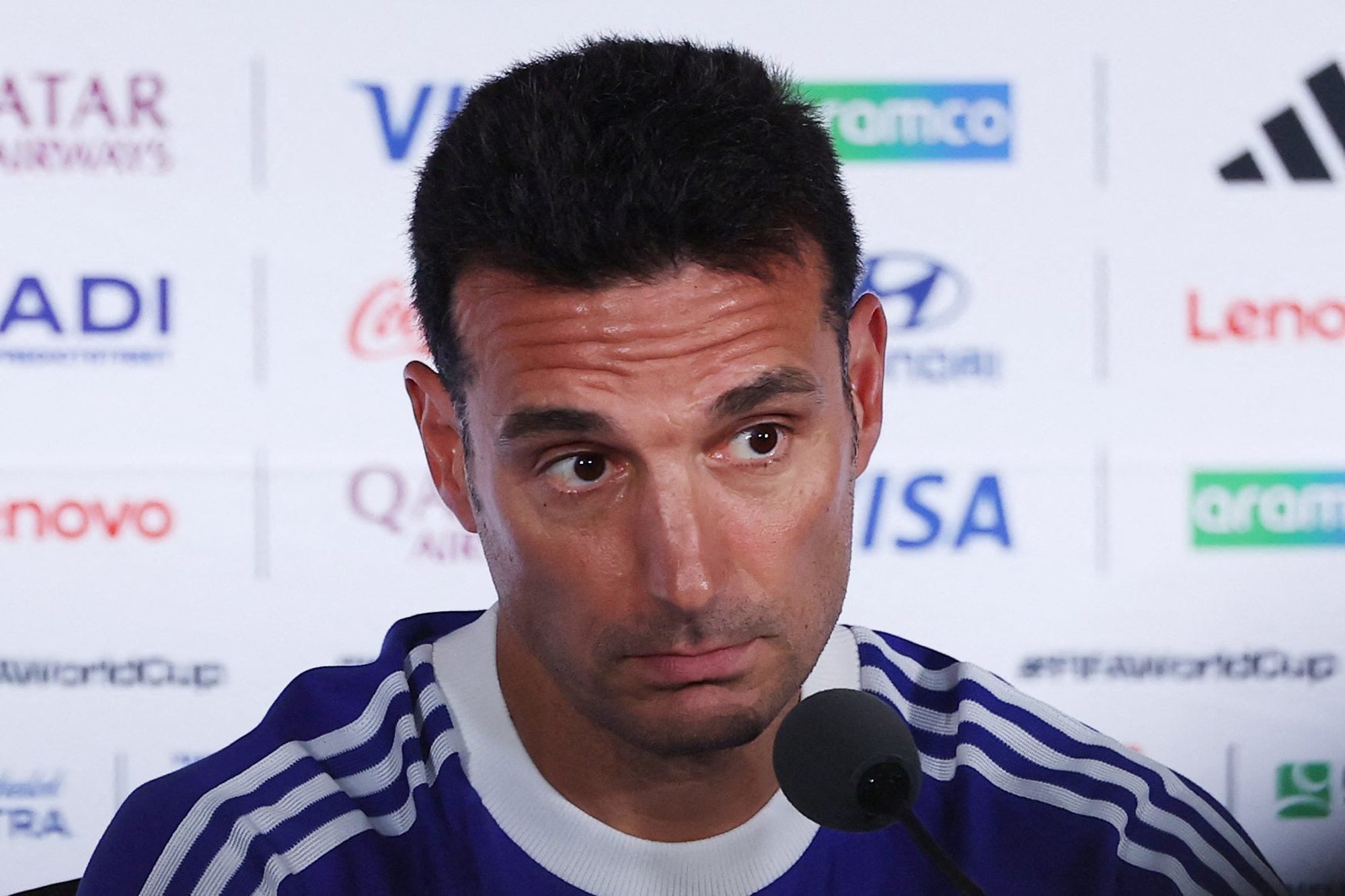 Lionel Scaloni en conferencia de prensa