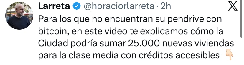 El posteo de Rodríguez Larreta