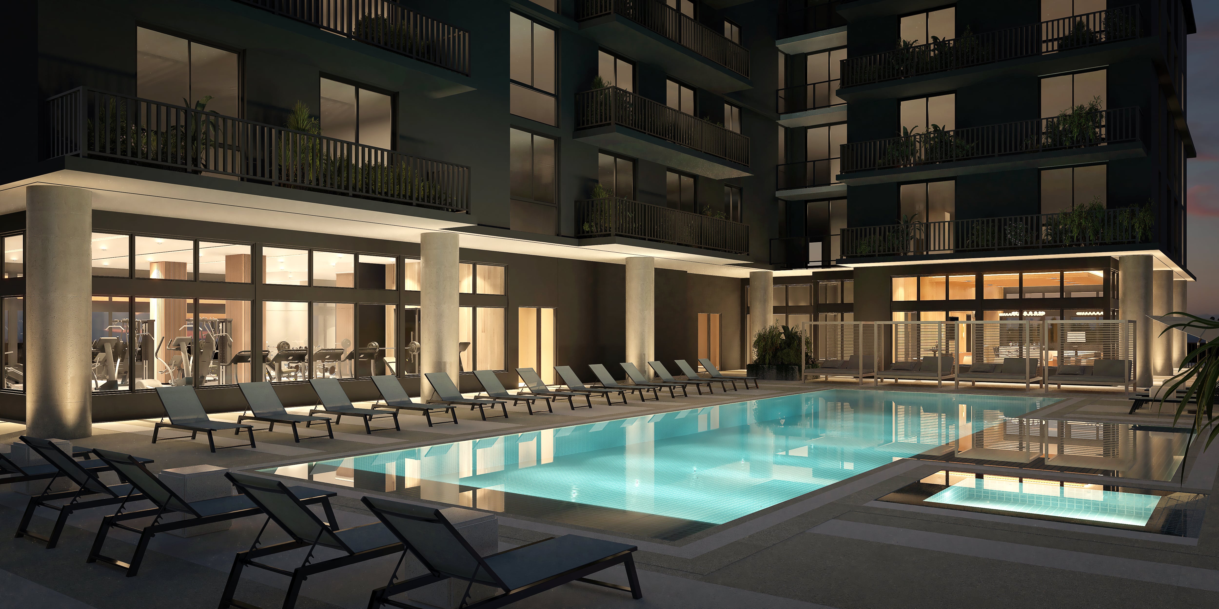 Los amenities de la torre de Edgewater en Miami