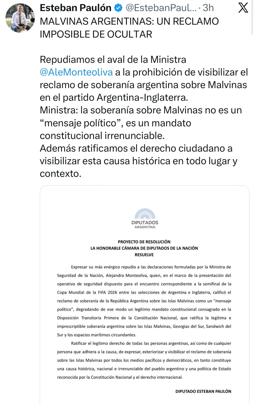 El proyecto presentado por Paulón