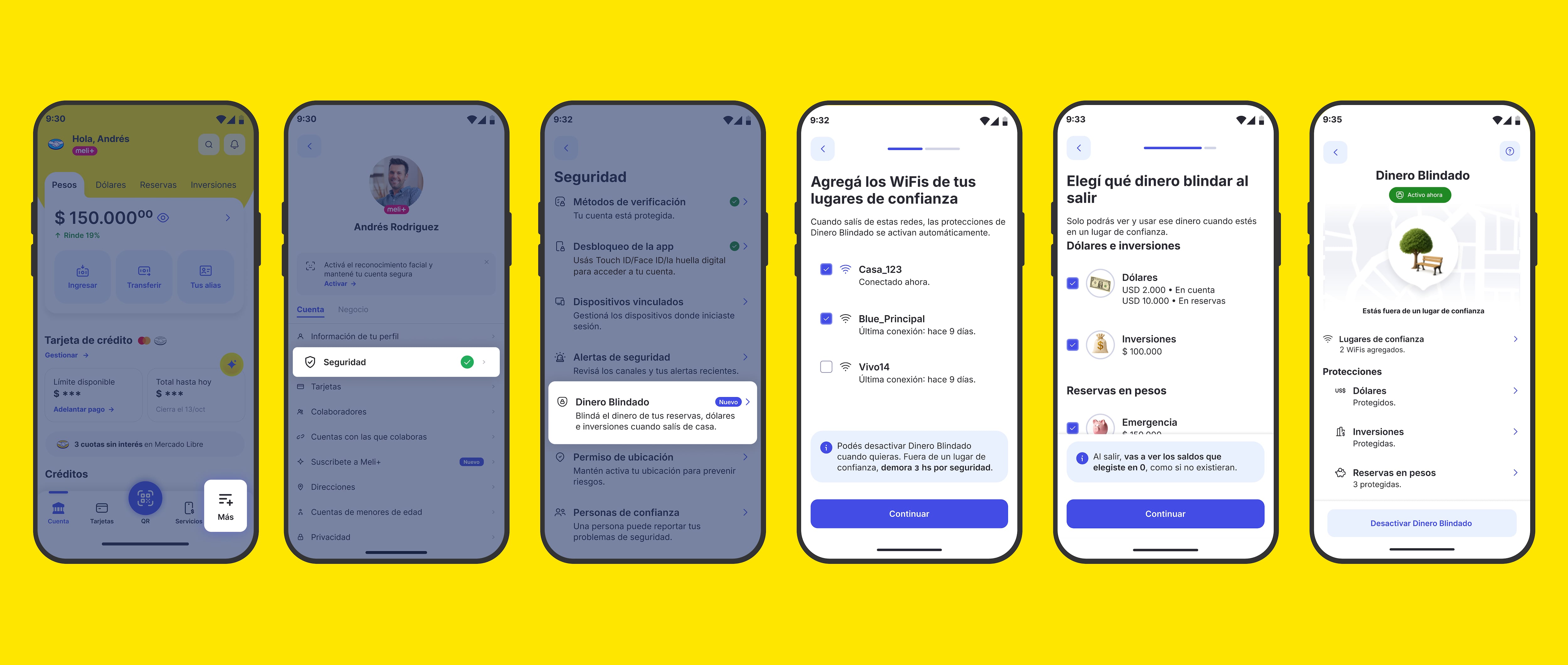 Mercado Pago sumó Dinero Blindado, una función que permite bloquear el acceso a parte del capital si no estamos conectados a una red Wi-Fi de confianza