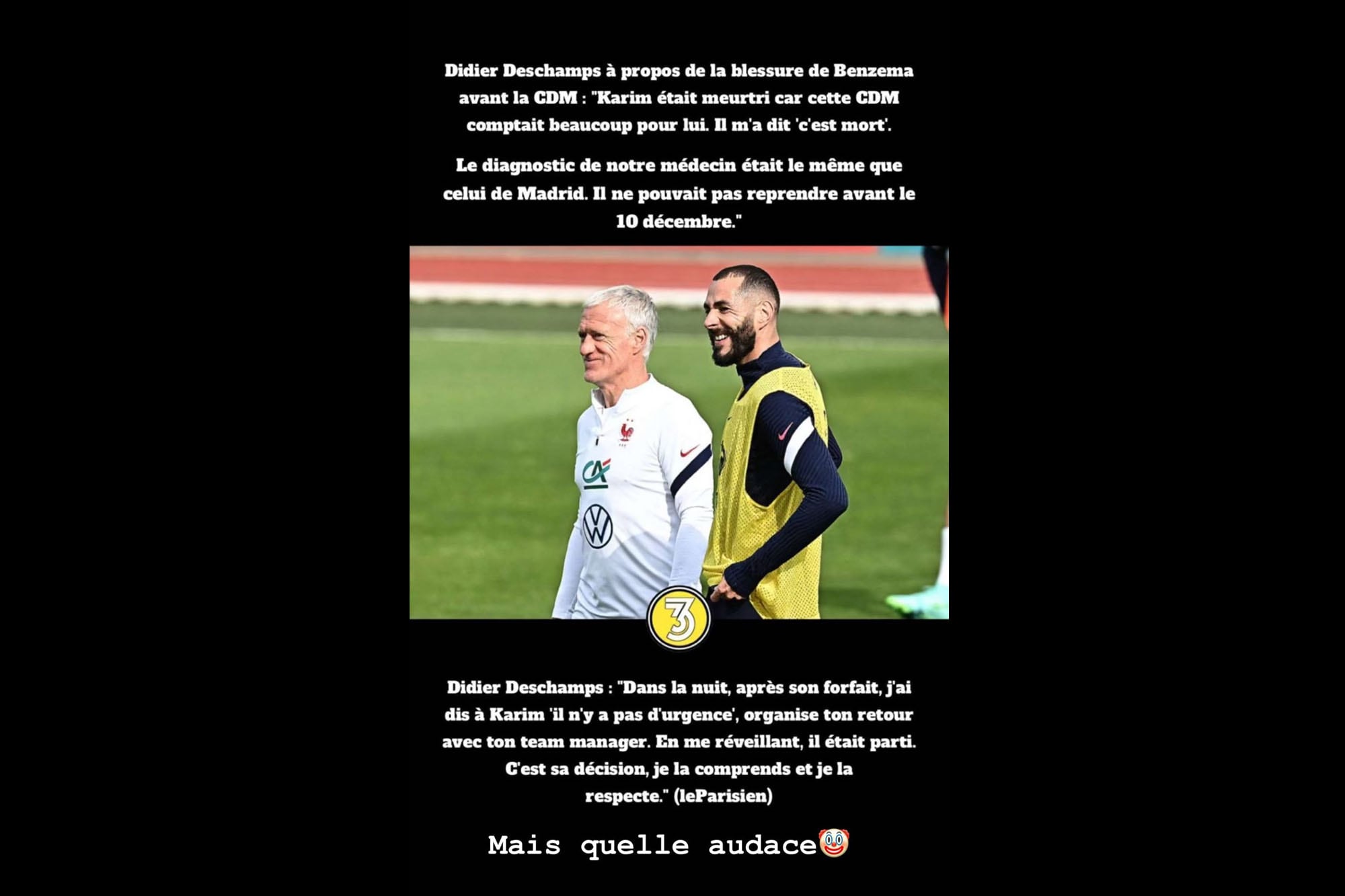 Benzema hit Deschamps hard when the coach decided to leave him ahead of Qatar 2022; Now he no longer wants to refer to the topic.