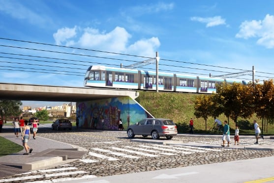 El paso bajo nivel del ferrocarril Roca a metros del Puente Bosch