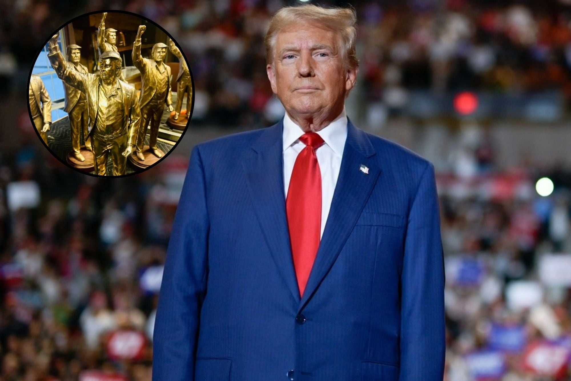 “Don Colossus”: así es la estatua gigante de Donald Trump, cubierta de oro, que será instalada en Florida