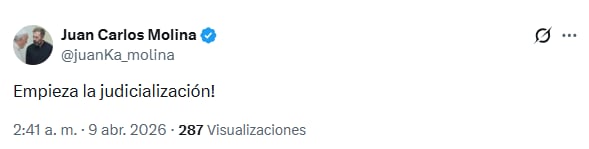 Molina hizo referencia a la judicialización