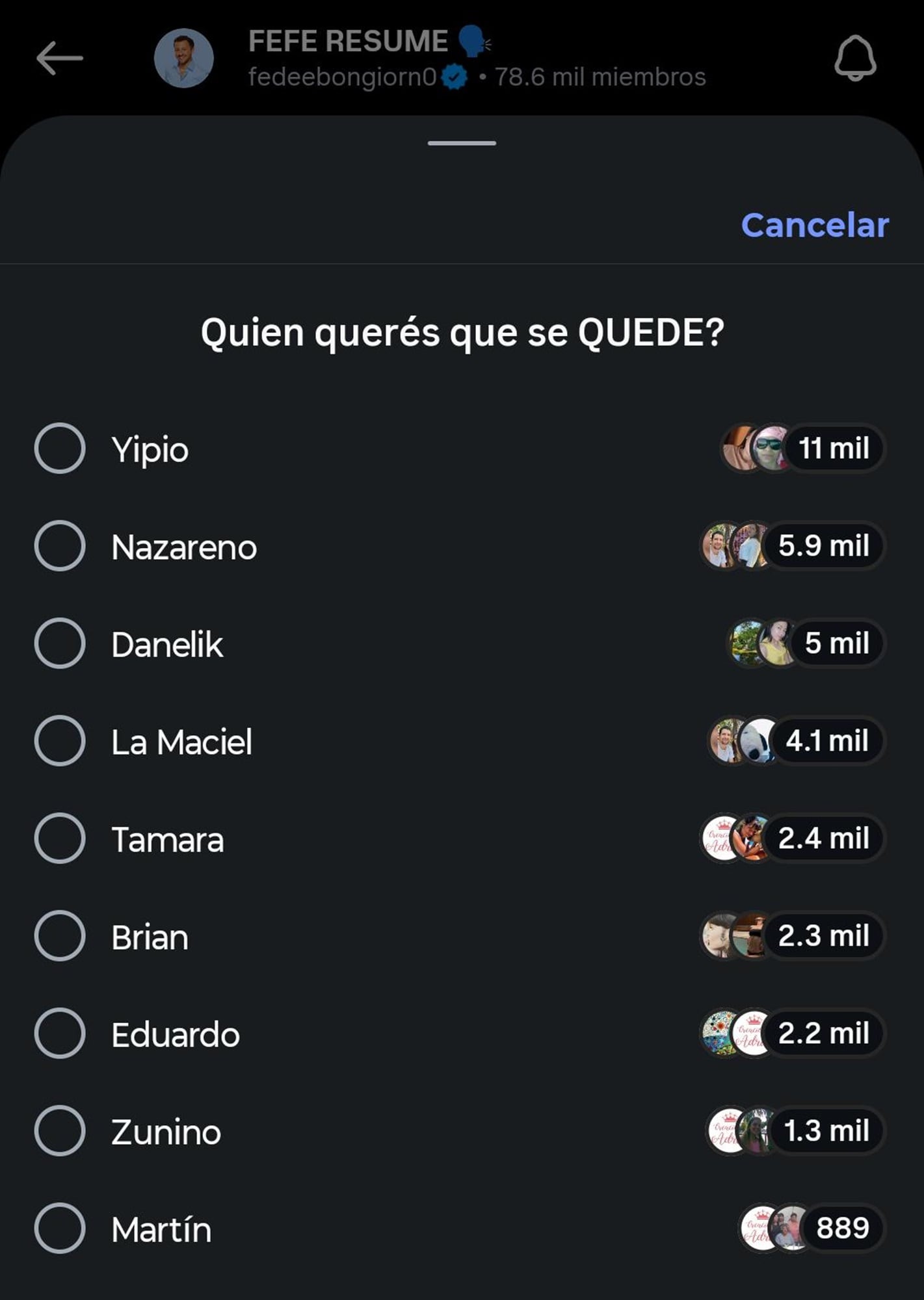 La encuesta de Fefe Bongiorno apunta a la salida de Martín