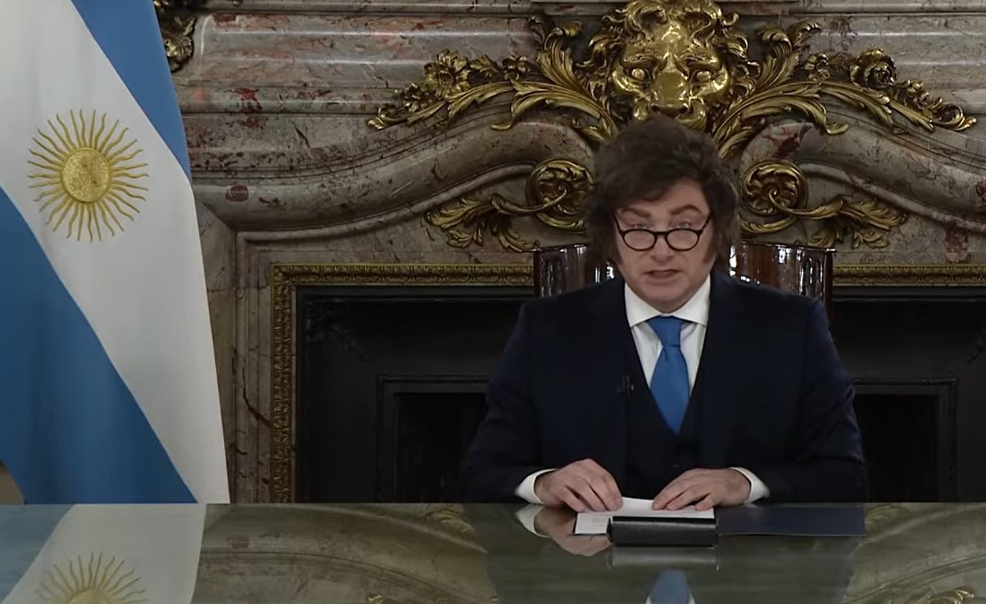 El presidente Javier Milei envía mensaje sobre Reforma de la Carta Orgánica del Banco Central, en en cadena nacional.