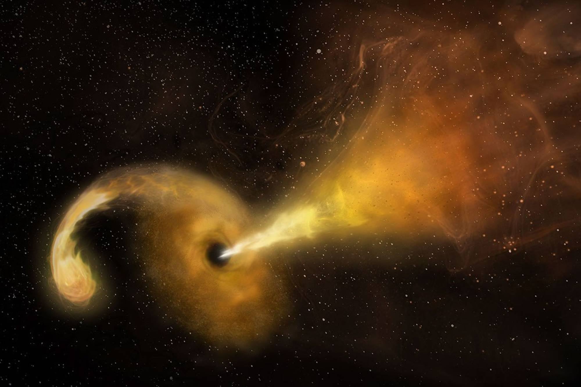 La NASA revela imágenes del destello producido por un agujero negro “huérfano” al devorar una estrella