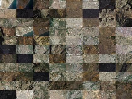 "88 fosas", díptico de Ariel Ballester hecho con capturas de pantalla de Google Earth