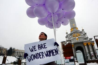 En Kiev, Ucrania, las mujeres también hacen sentir su voz