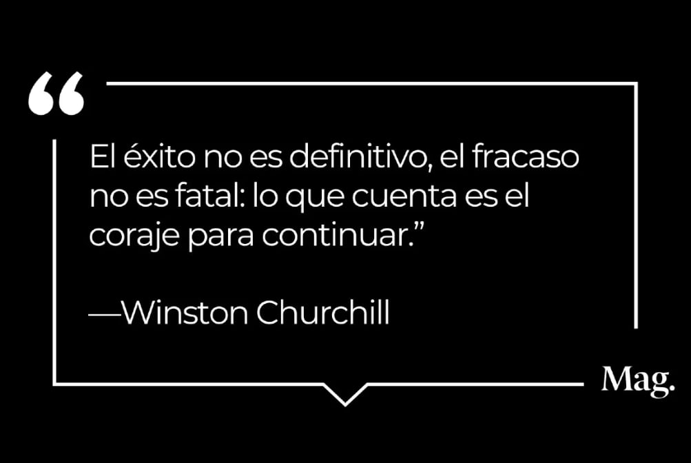La frase de Winston Churchill sobre el éxito y el fracaso invita a perseverar ante las dificultades
