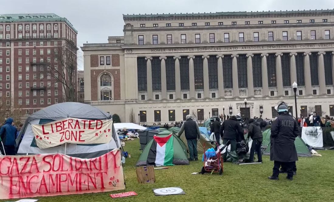 Una protesta pro-palestina en el campus de la Universidad de Columbia termina con más de 100 detenidos