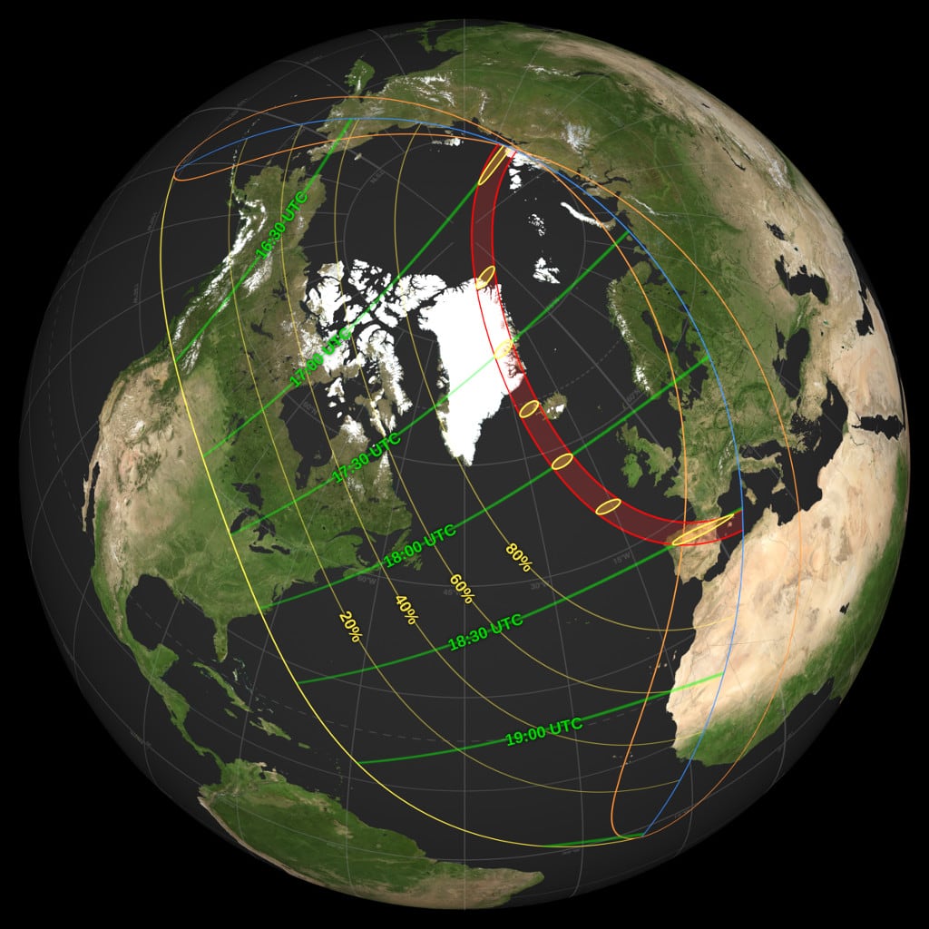 Mapa del eclipse solar total del 12 de agosto