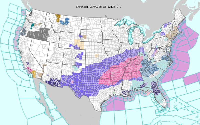 El Servicio Meteorológico Nacional emitió alertas de clima invernal para varias regiones de Florida