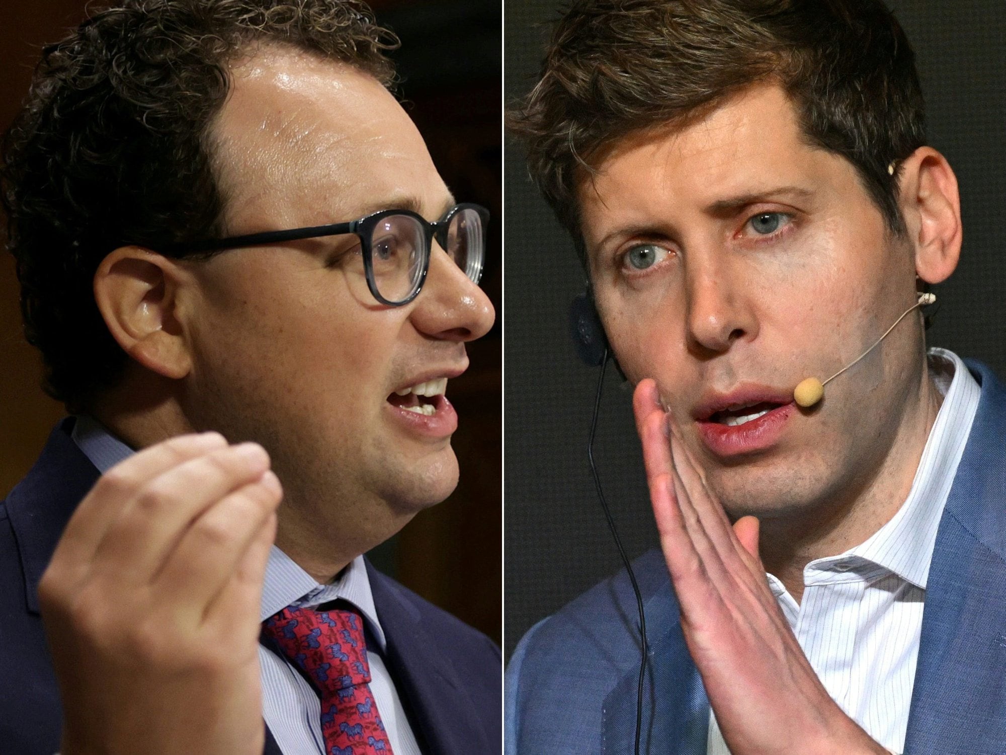 Dario Amodei y Sam Altman (AFP)
