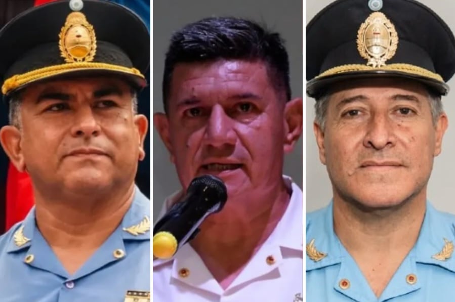 Marcelo Videla, Carlos Heredia y Rubén Castro, tres de los cuatro altos mandos que viajaban en el helicóptero