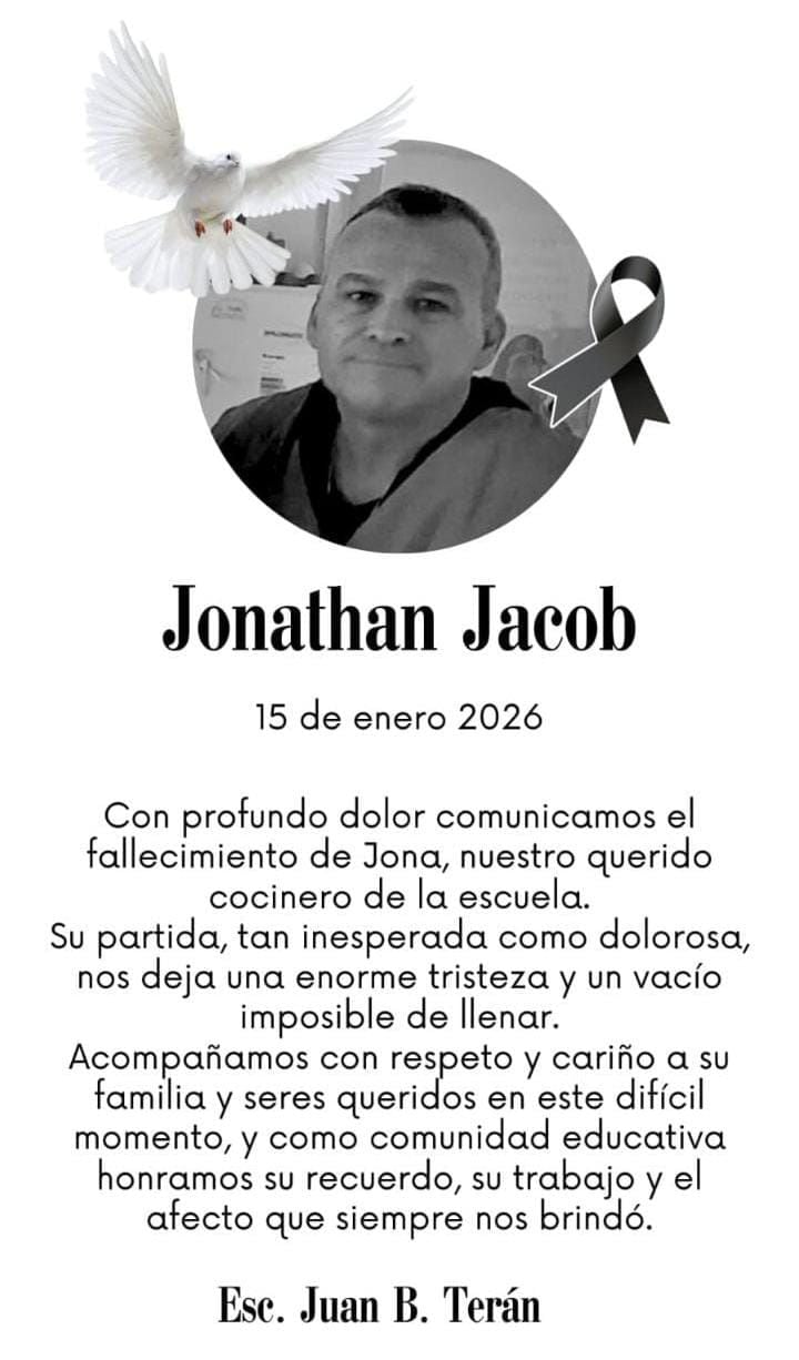 El comunicado de la Escuela Primaria N° 21 “Juan Benjamín Terán”.