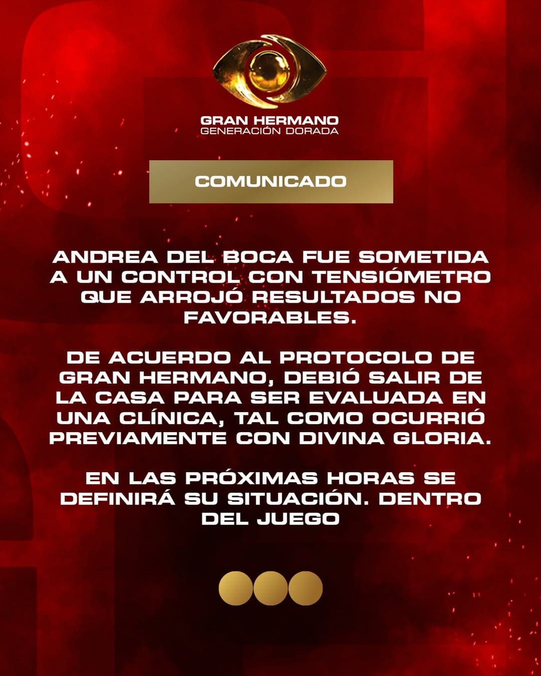 El comunicado de Gran Hermano tras la sorpresiva salida de Andrea del boca (Foto: Captura Instagram/@granhermanoar)