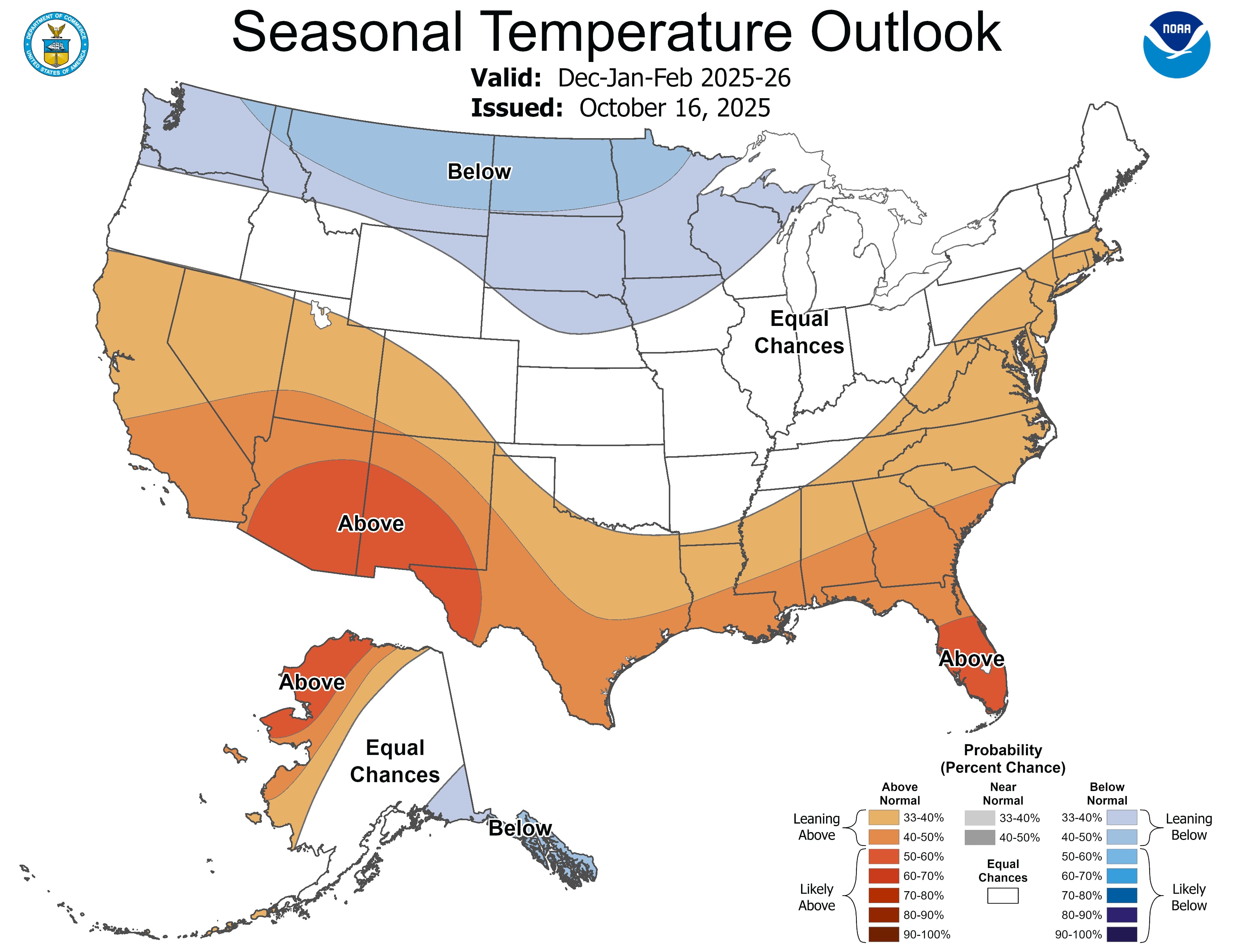 En gran parte del territorio de Florida, las temperaturas se mantendrá por sobre la media debido al impacto de La Niña