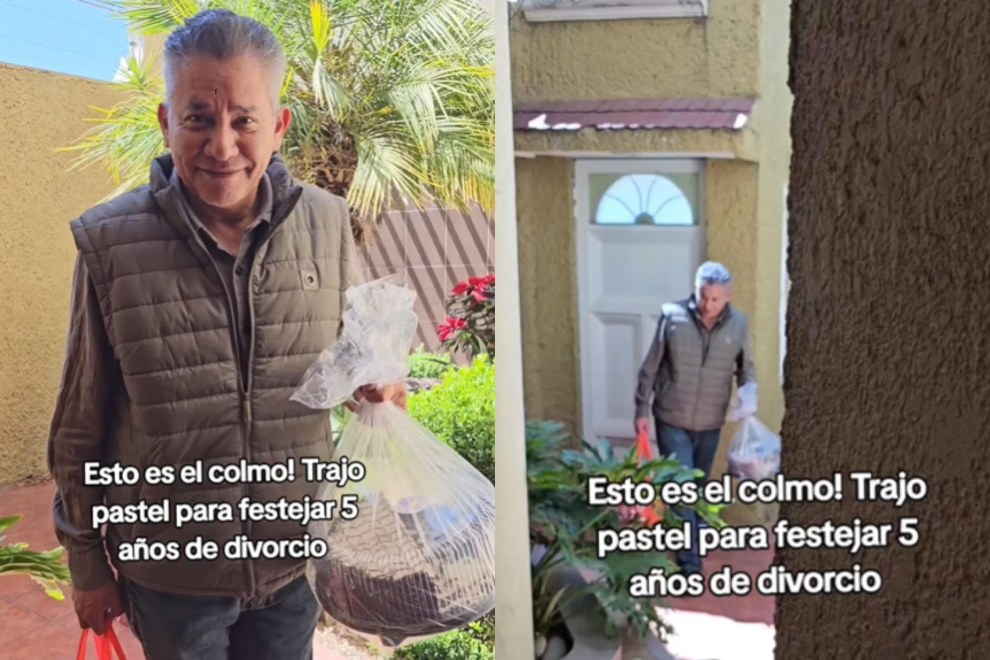 Con final inesperado: sorprendió a su exesposa con una torta para celebrar los cinco años de divorcio y se volvió viral