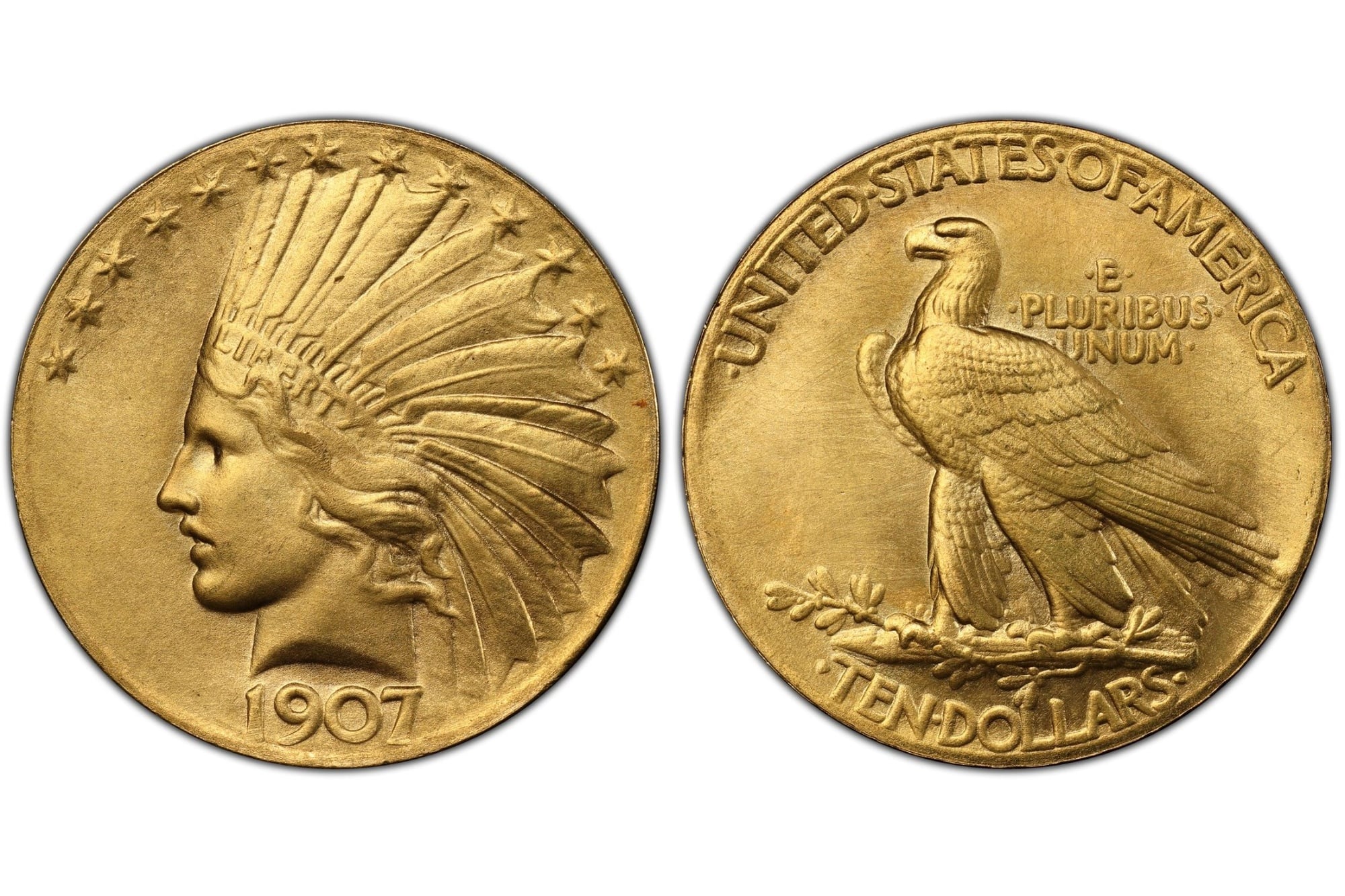 “1907 Indian Wire Rim”: la moneda de 10 dólares de Estados Unidos que puede valer más de US$96.000