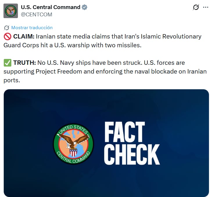El comunicado de Centcom