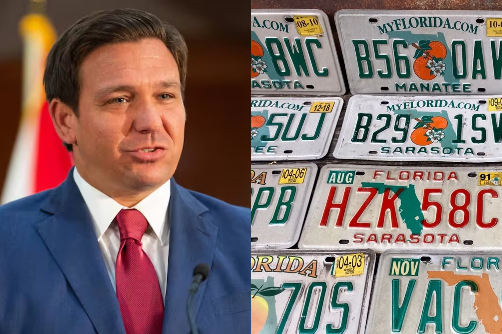 Cómo la nueva ley de placas de Ron DeSantis beneficiará a miles de familias latinas en Florida