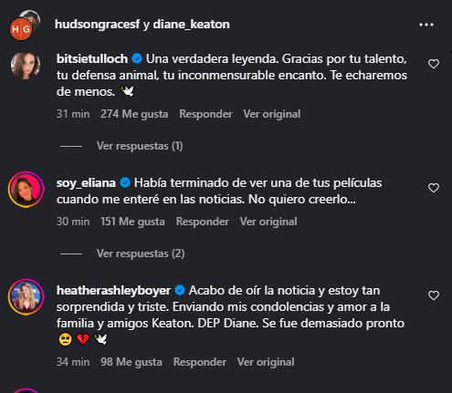 La reacción en redes sociales a la muerte de Diane Keaton