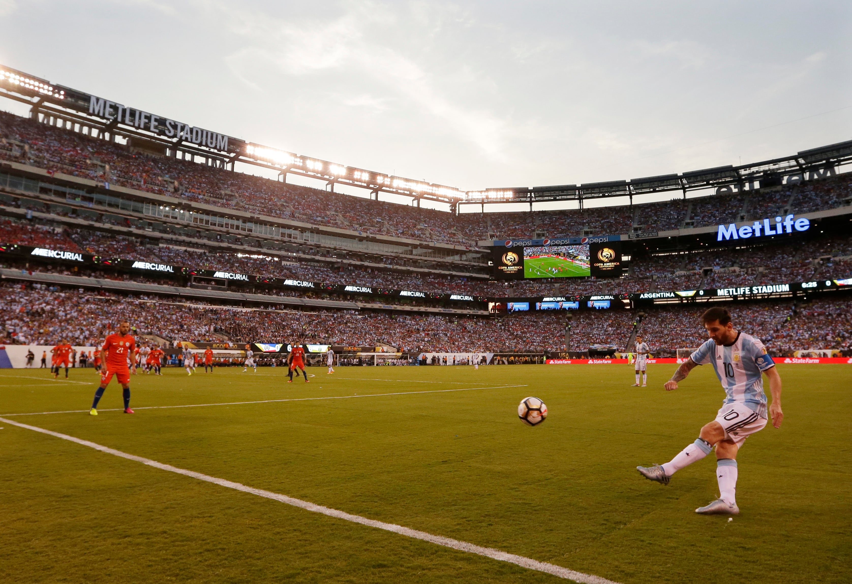 Messi en el MetLife Stadium frente a Chile en 2016