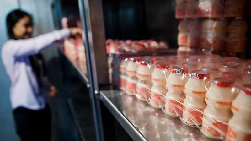 Bebidas probióticas contabilizadas en un supermercado de la India