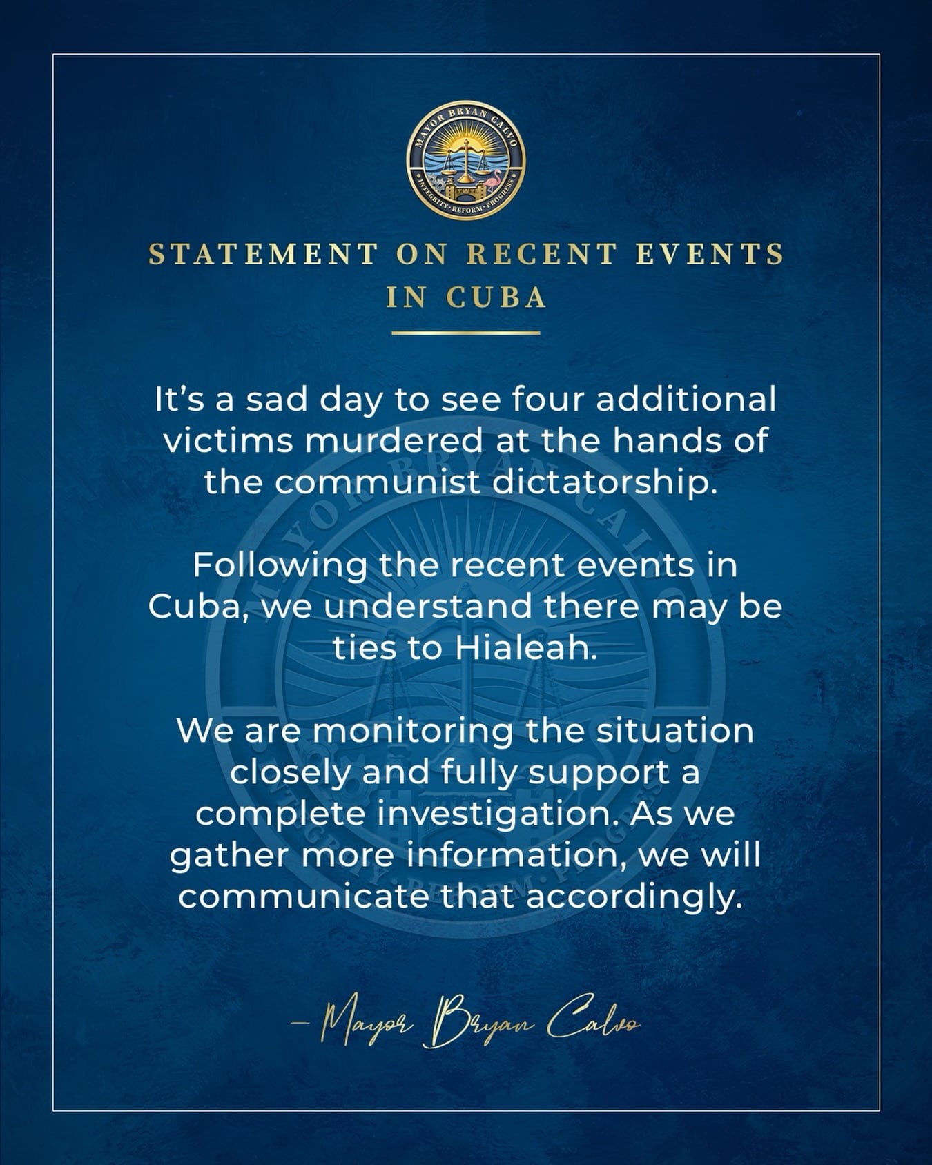 Bryan Calvo impulsó investigaciones por los hechos de violencia en Cuba