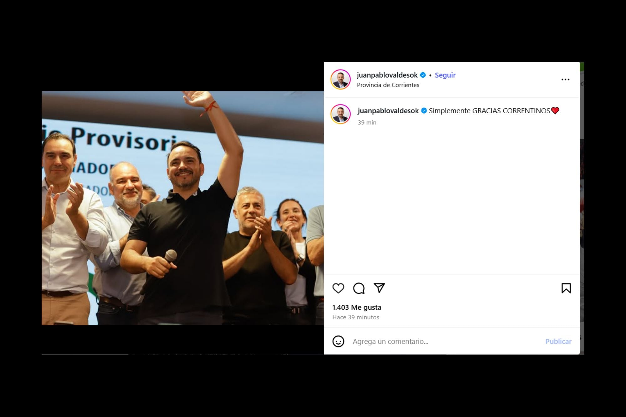 El posteo de Valdés