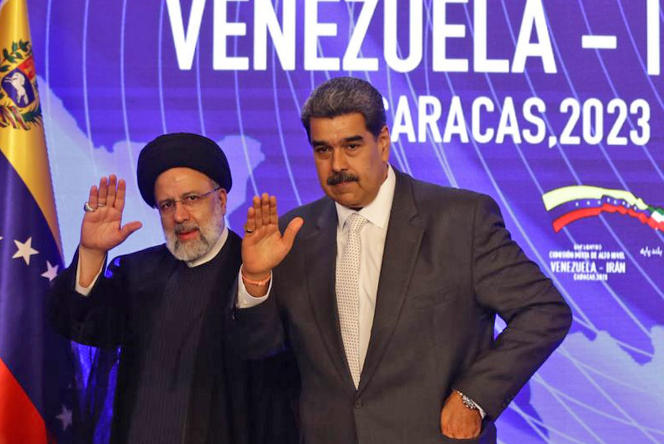 El expresidente venezolano, Nicolás Maduro, junto a Ebrahim Raisi, entonces presidente de Irán, en el Palacio de Miraflores de Caracas el12 de junio de 2023