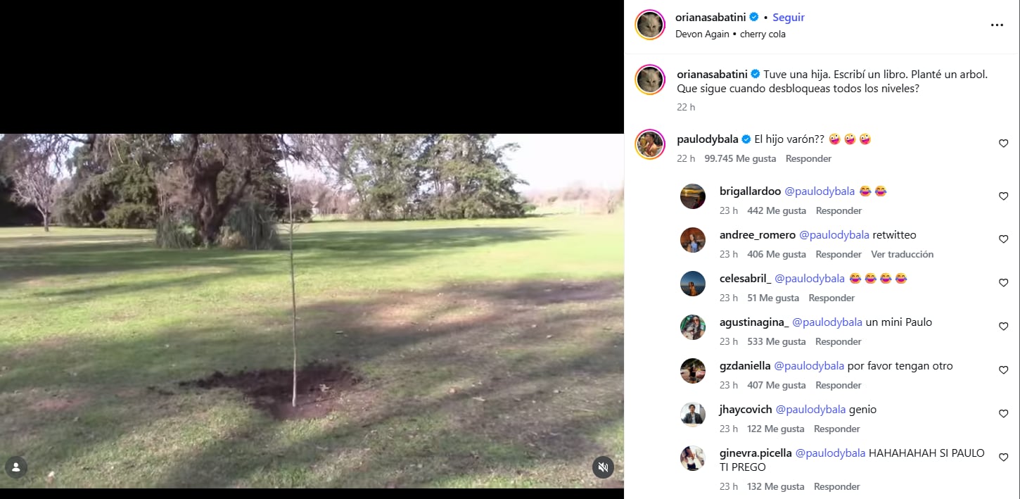 Oriana Sabatini y la pregunta que despertó emoción entre sus admiradores (Foto: Captura Instagram/@orianasabatini)