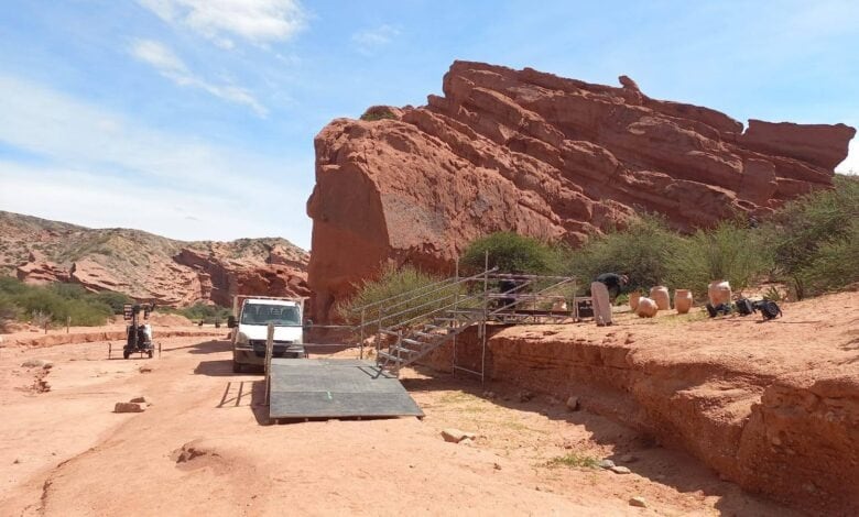 El montaje en el casamiento en la Quebrada de las Conchas