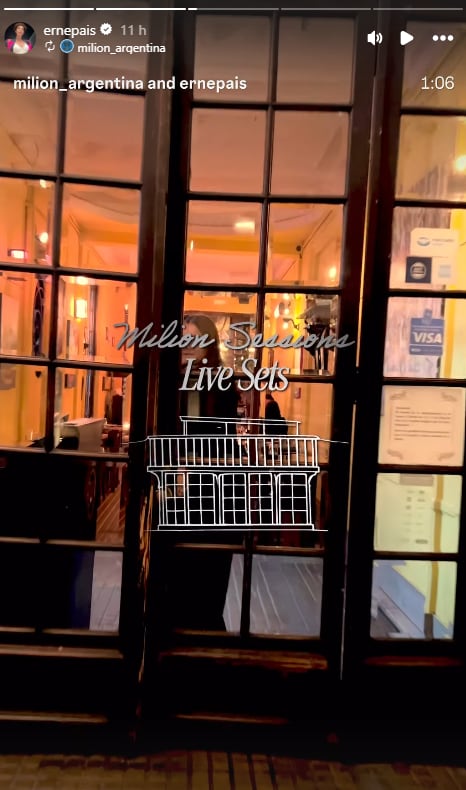 Ernestina publicitó también las sesiones de música en vivo en su restaurante, Milión