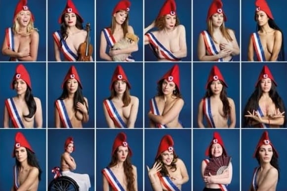 Marianne, la francesa más famosa, a quien rinden tributo 92 mujeres en las calles de París