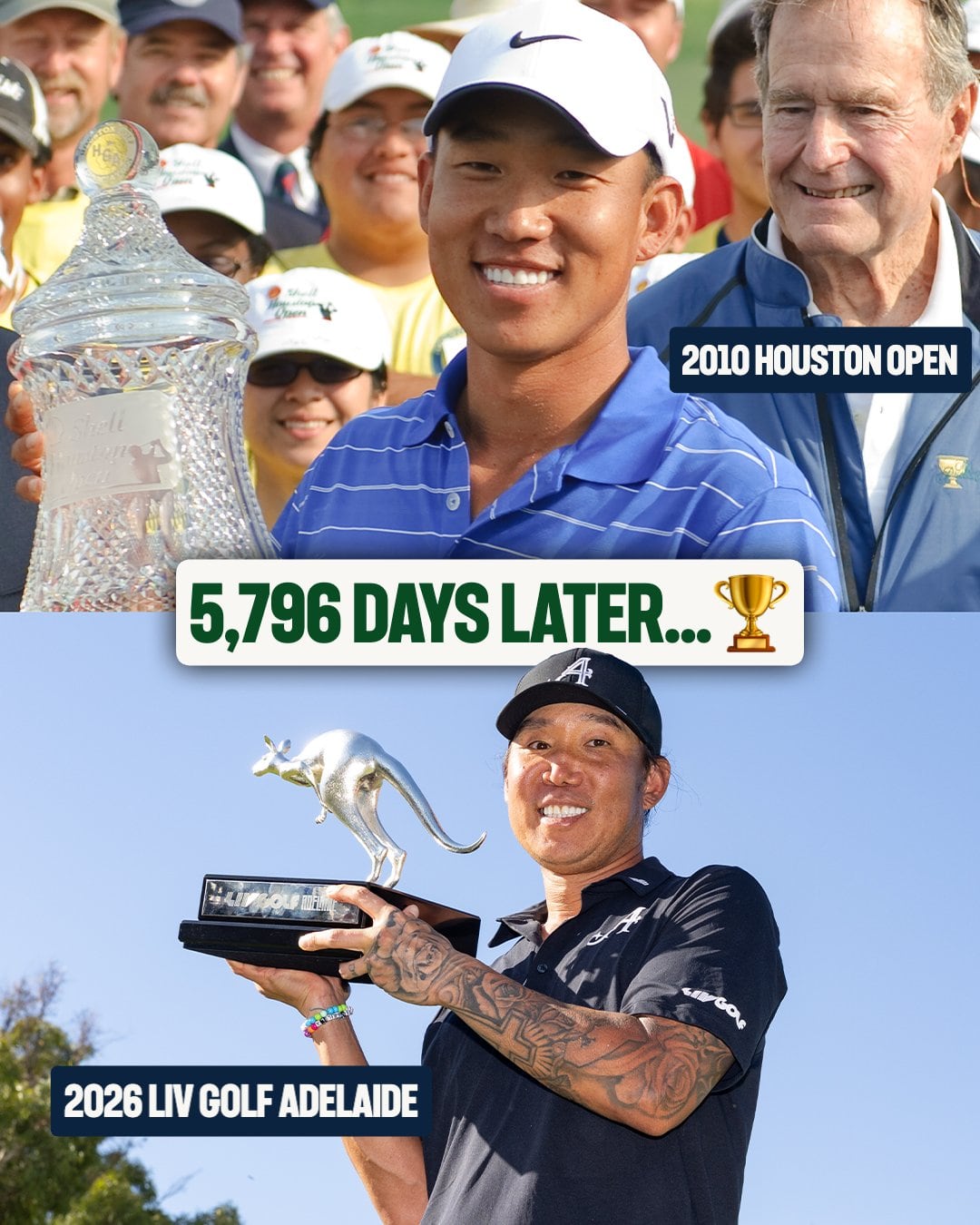 Anthony Kim en 2010, cuando triunfó en Houston, la que había sido su última victoria hasta este domingo